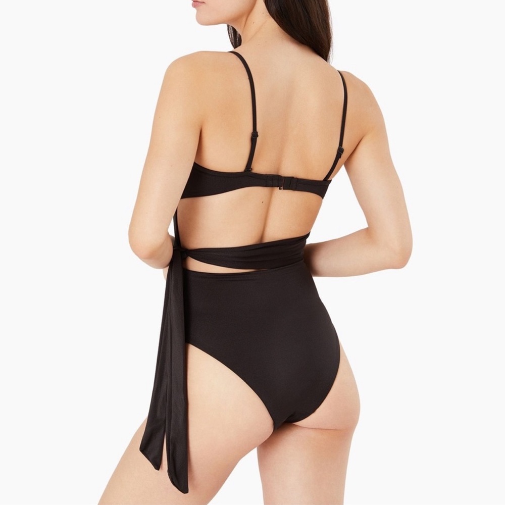 Onia black ribbed one piece